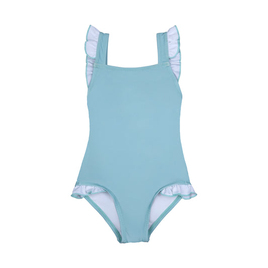 Παιδικό Μαγιό Ολόσωμο Aqua Square Neck Ruffles Perle D'azur