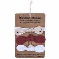 Girls hair ties with 3 bows (Cherry-Bordeaux-White)