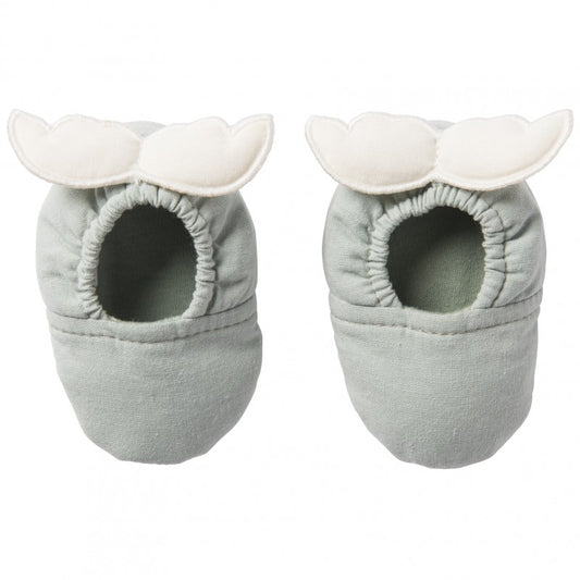 Baby slippers with angel wings Mint/Beige from 0 to 6 months