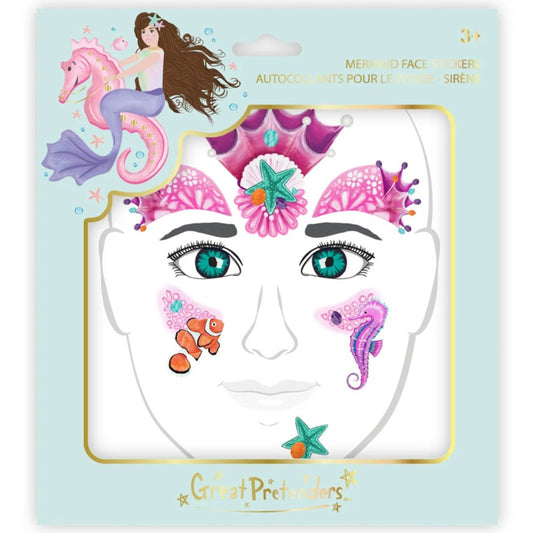 Παιδικά αποκριάτικα αυτοκόλλητα προσώπου Γοργόνα Great Pretenders