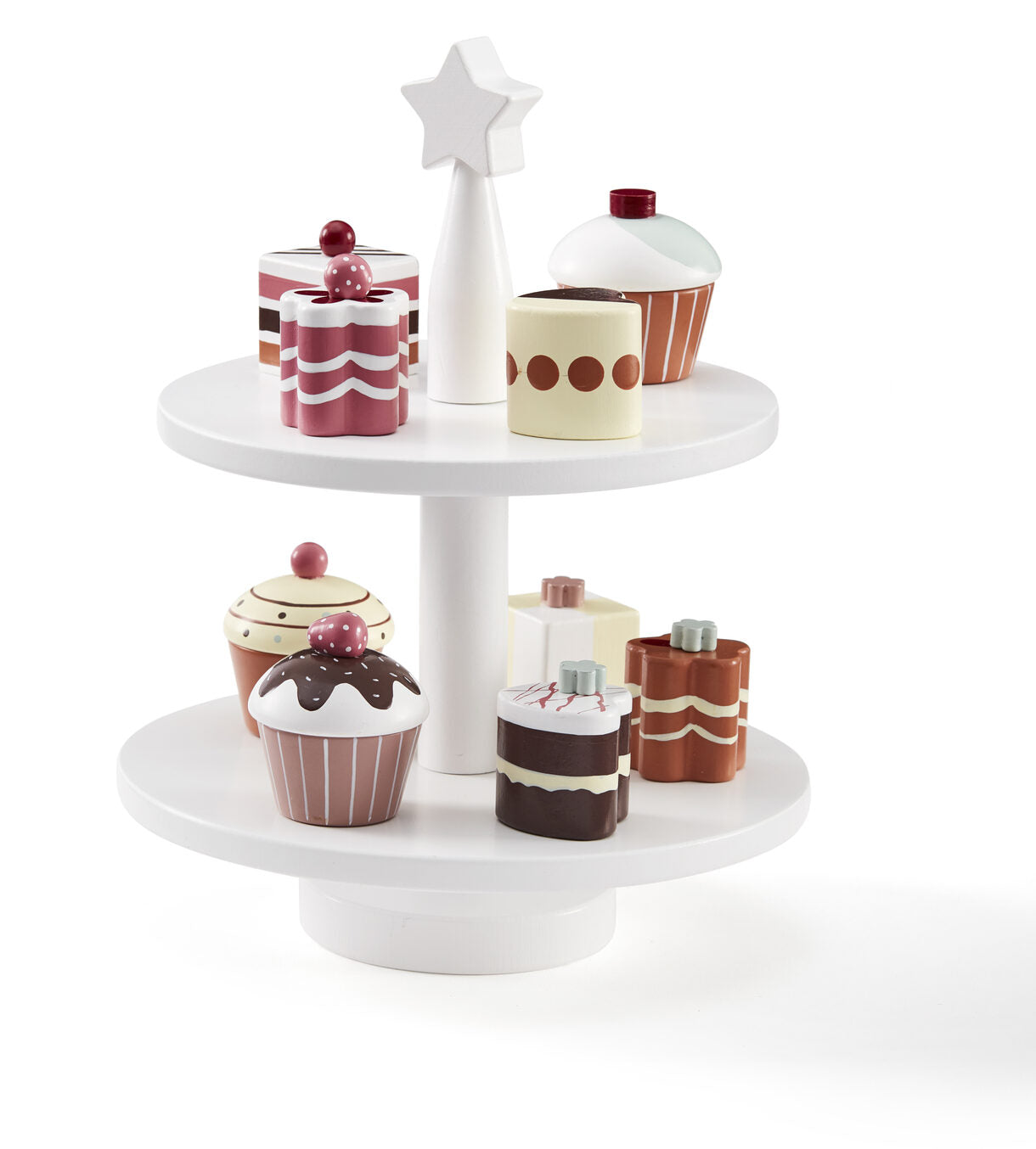 Children's wooden toy cake stand