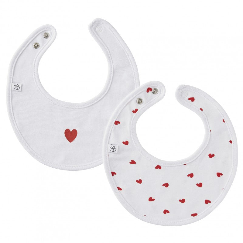 Baby set of 2 bibs Heart