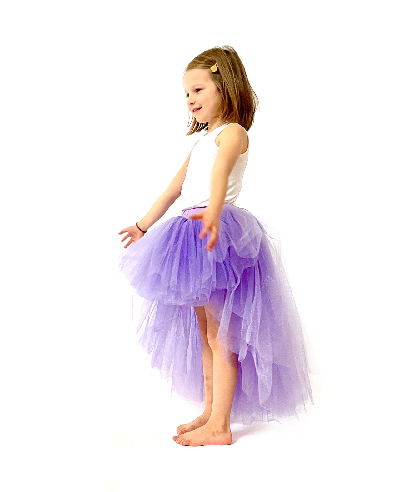 Children's rock tutu long skirt purple