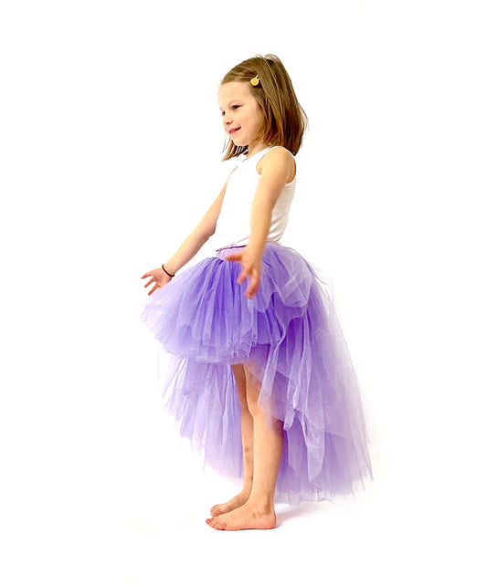 Children's rock tutu long skirt purple