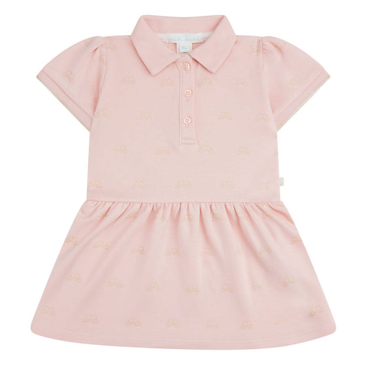 Baby Angel Wing Print Polo Dress Pink