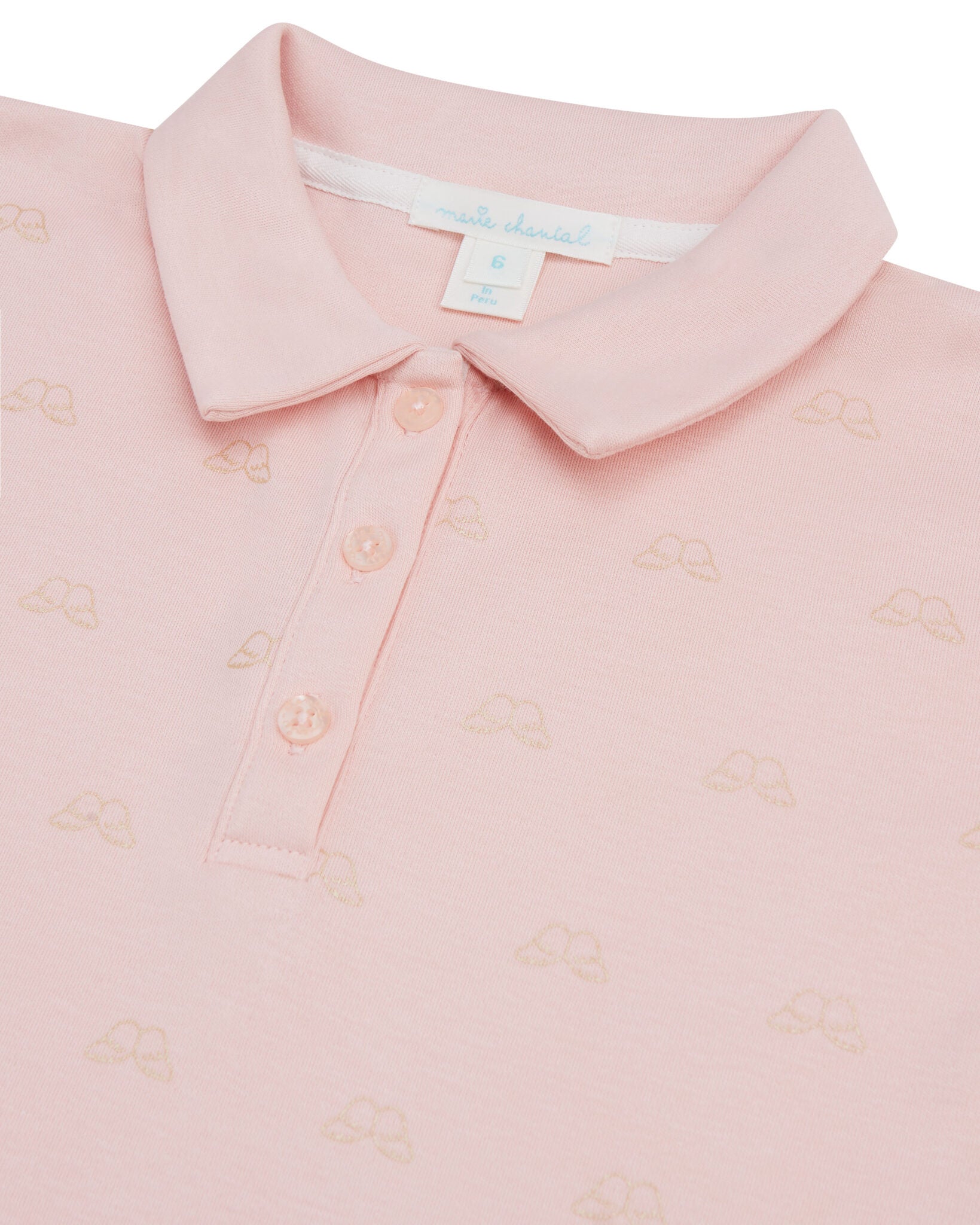 Baby Angel Wing Print Polo Dress Pink