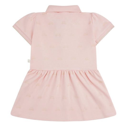 Baby Angel Wing Print Polo Dress Pink