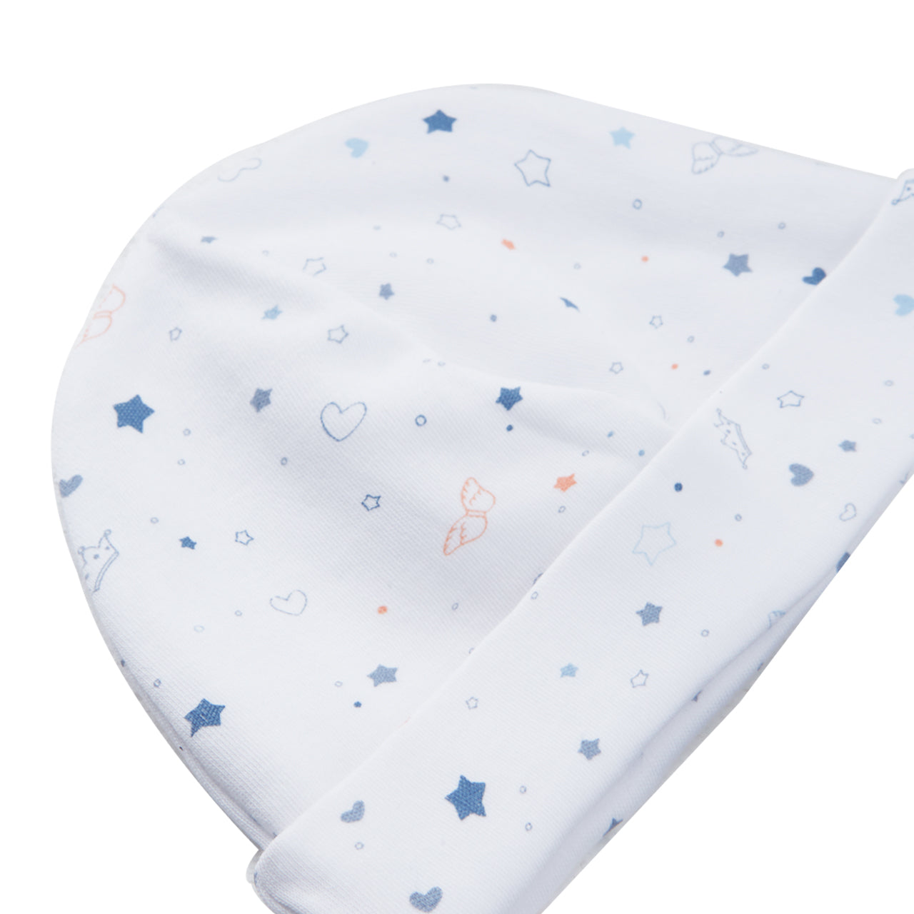 Βρεφικό Σετ Καπέλο , Σαλιάρα Γάντια μπλε Star & Crown