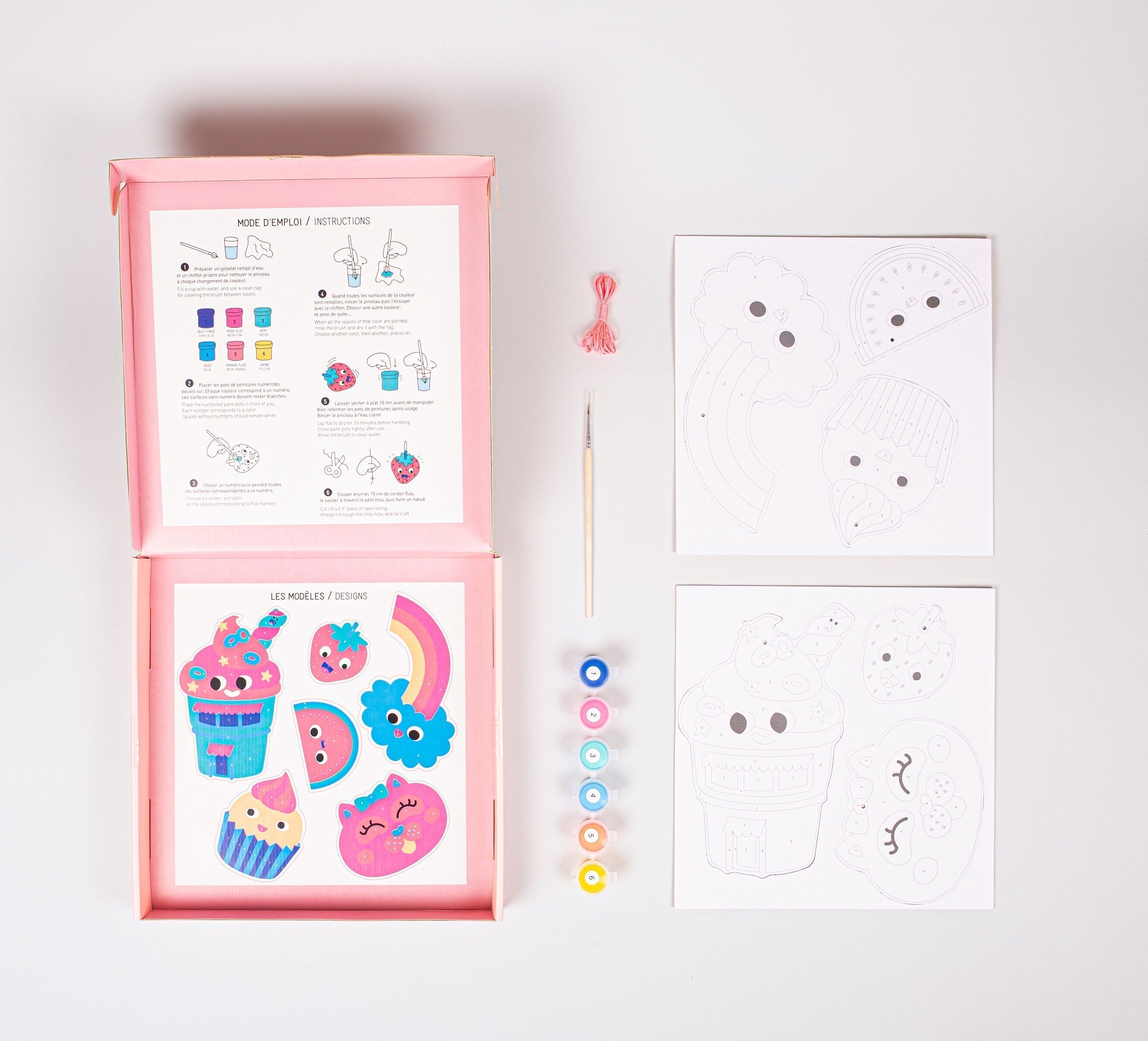 Children's painting set with "Kawaii" figures