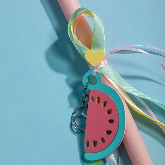 Παιδική πασχαλινή λαμπάδα μπρελόκ Καρπούζι Perle D'azur x Mini Cools