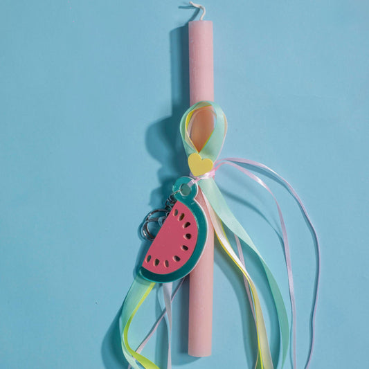 Παιδική πασχαλινή λαμπάδα μπρελόκ Καρπούζι Perle D'azur x Mini Cools