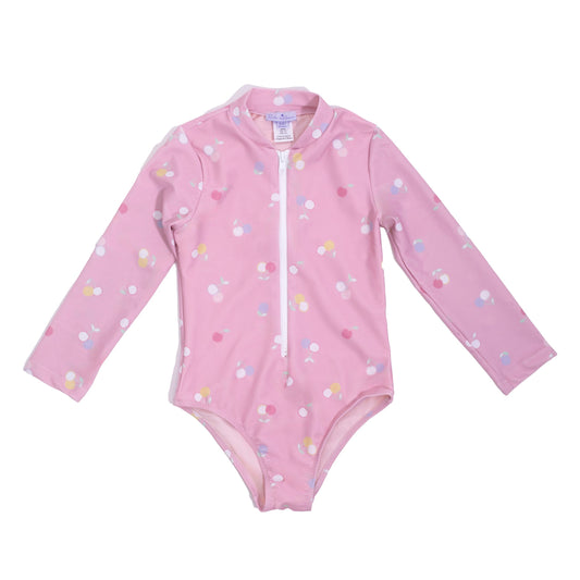 Παιδικό μαγιό μακρυμάνικο ροζ Κεράσια Perle d'azur