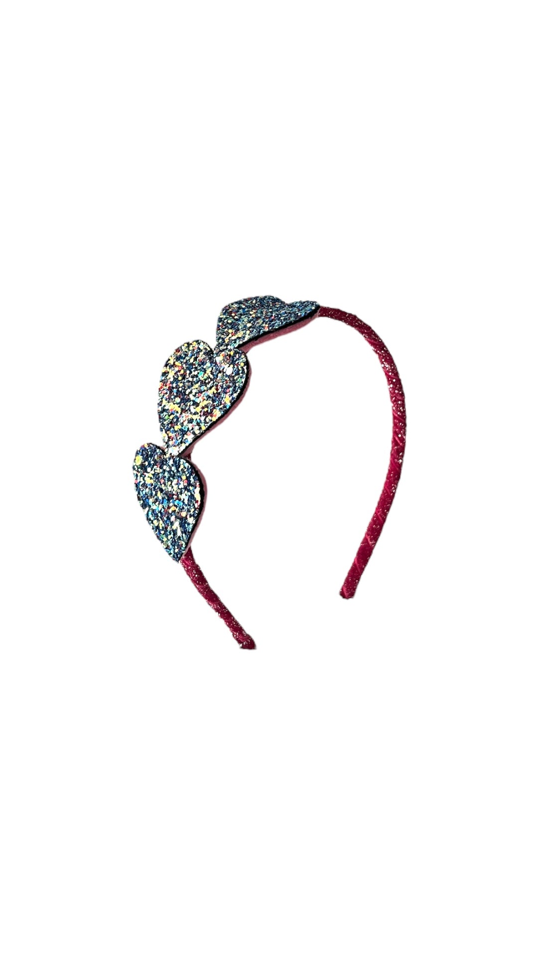 Παιδική στέκα μαλλιών με πολύχρωμο γκλίτερ Hearts