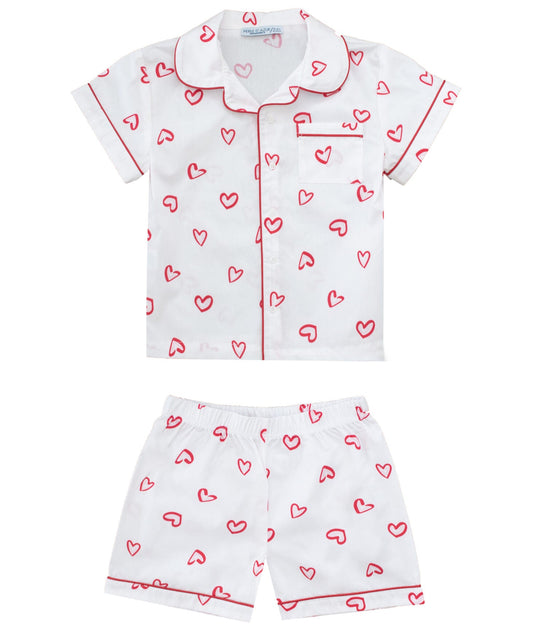 Girls Pajamas Hearts