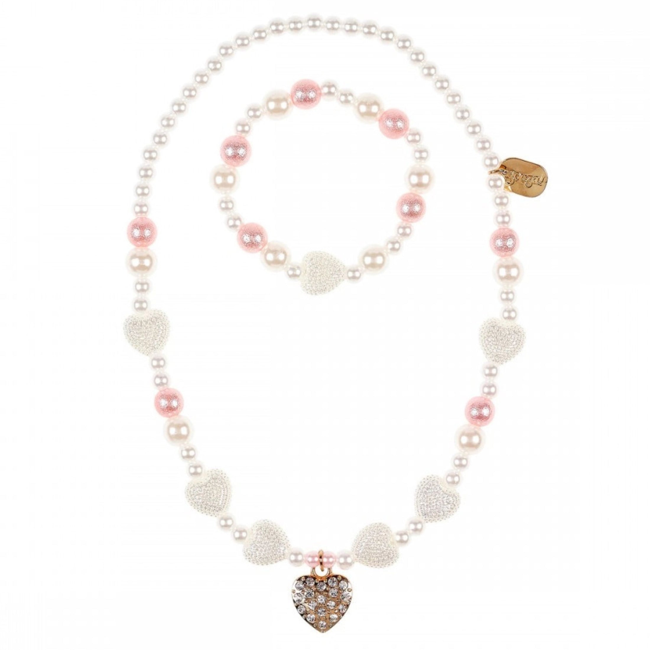 Παιδικό σετ κολιέ και βραχιόλι με πέρλες Καρδιά Souza