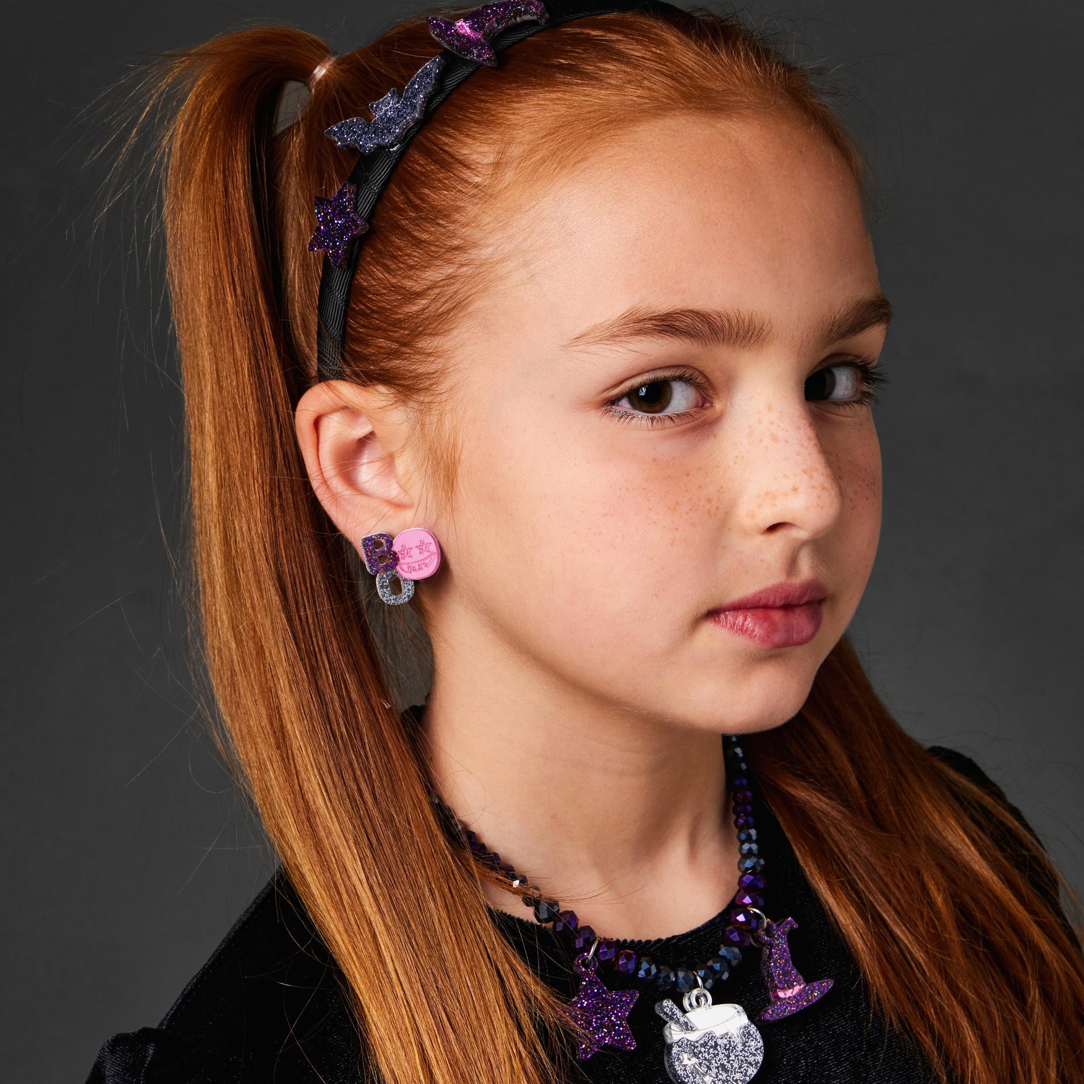 Παιδική στέκα μαλλιών με glitter Halloween