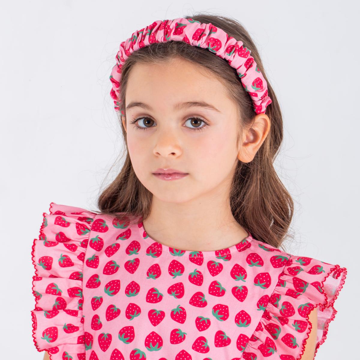 Παιδικό φόρεμα με βολάν Φράουλες Perle D'azur