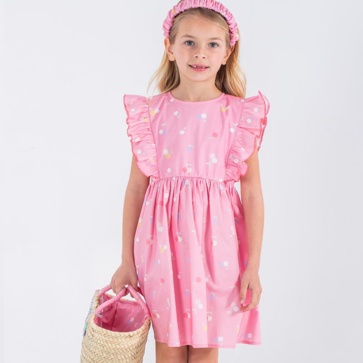 Παιδικό φόρεμα με βολάν Κεράσια Perle D'azur