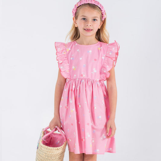 Παιδικό φόρεμα με βολάν Κεράσια Perle D'azur