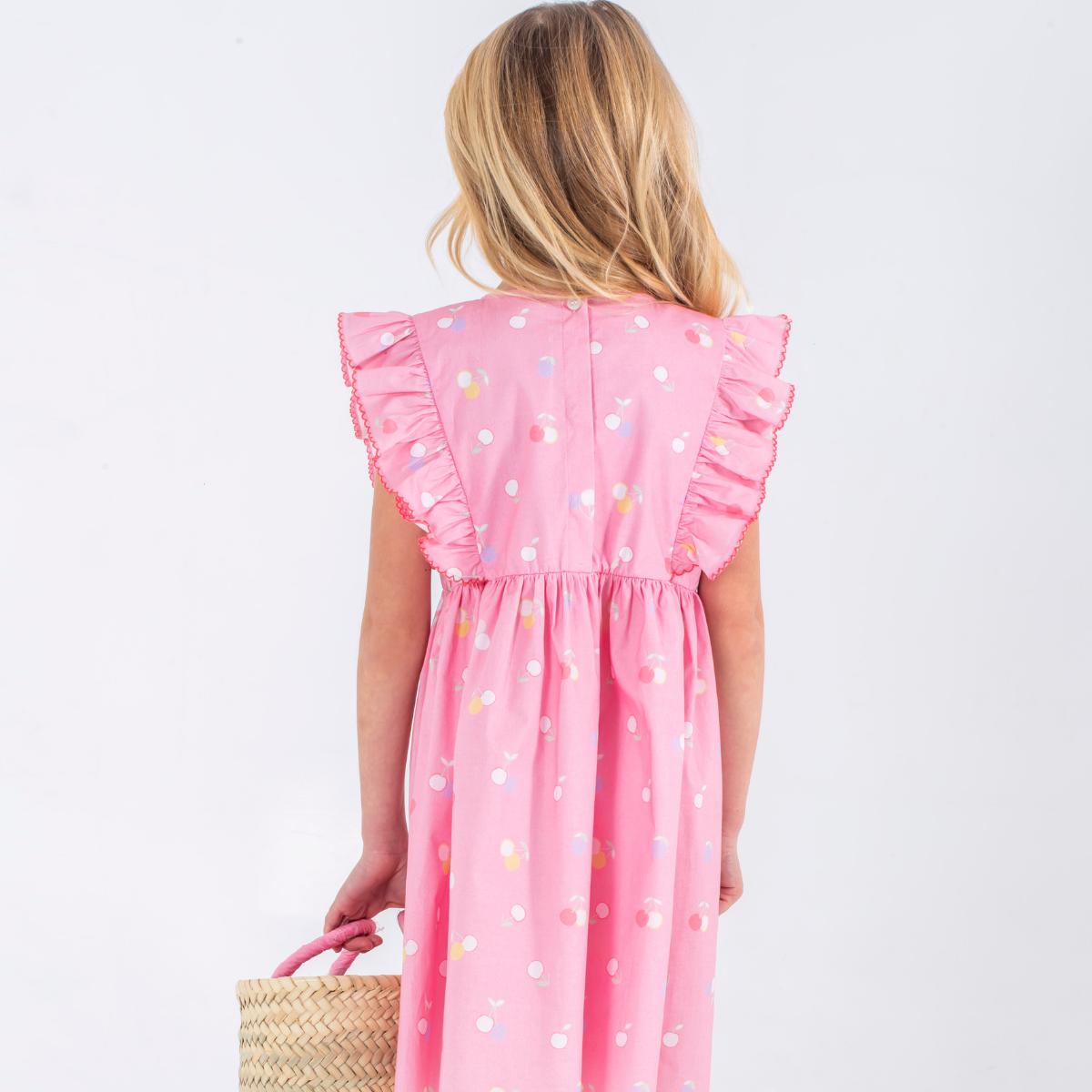 Παιδικό φόρεμα με βολάν Κεράσια Perle D'azur