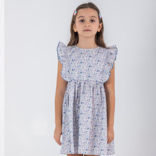 Παιδικό φόρεμα με βολάν blue floral Perle D'azur