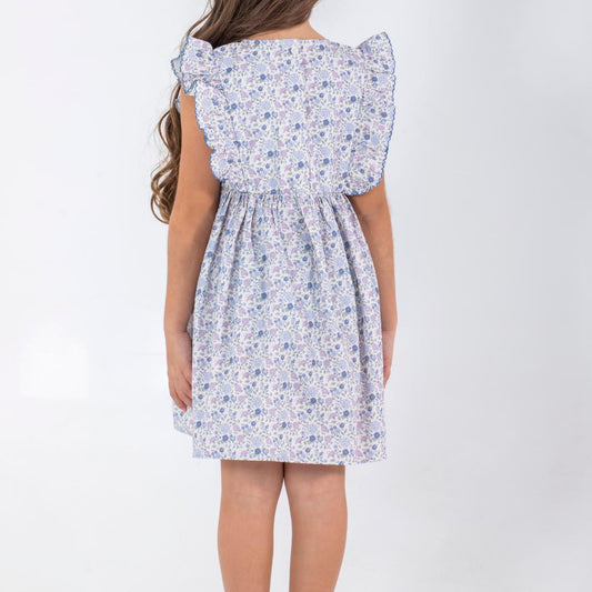 Παιδικό φόρεμα με βολάν blue floral Perle D'azur