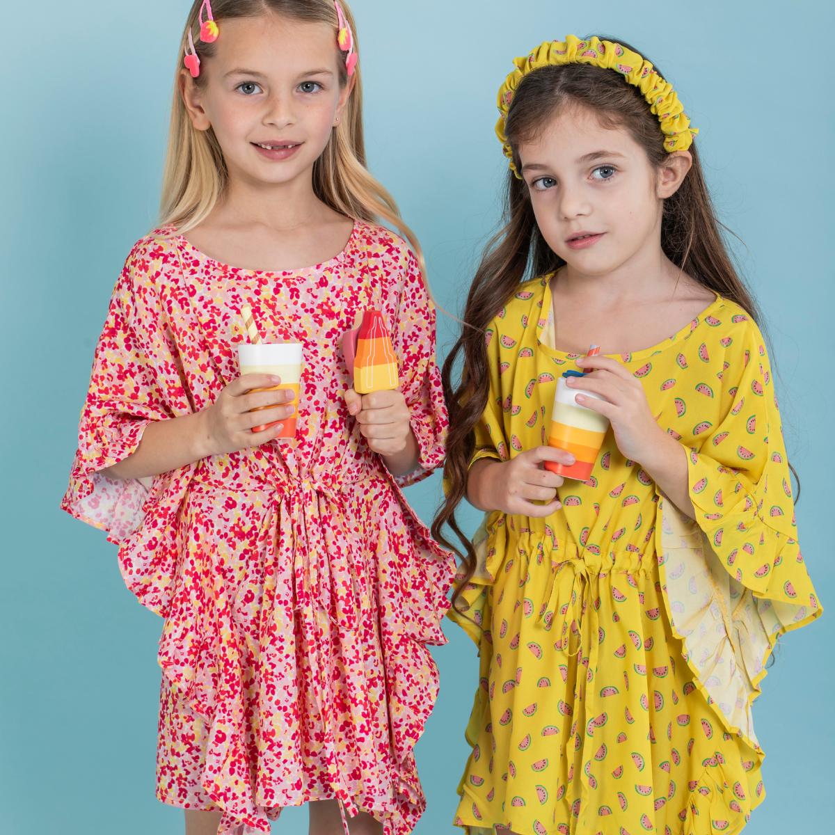 Παιδικό καφτάνι pink floral Perle D'azur