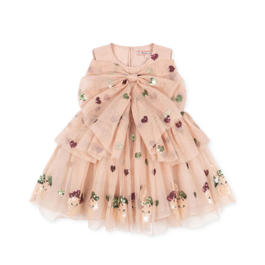 Παιδικό φόρεμα ροζ με φιόγκο Yvonne Konges Slojd