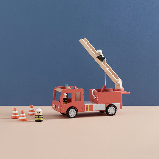 Wooden toy Fire truck with figures