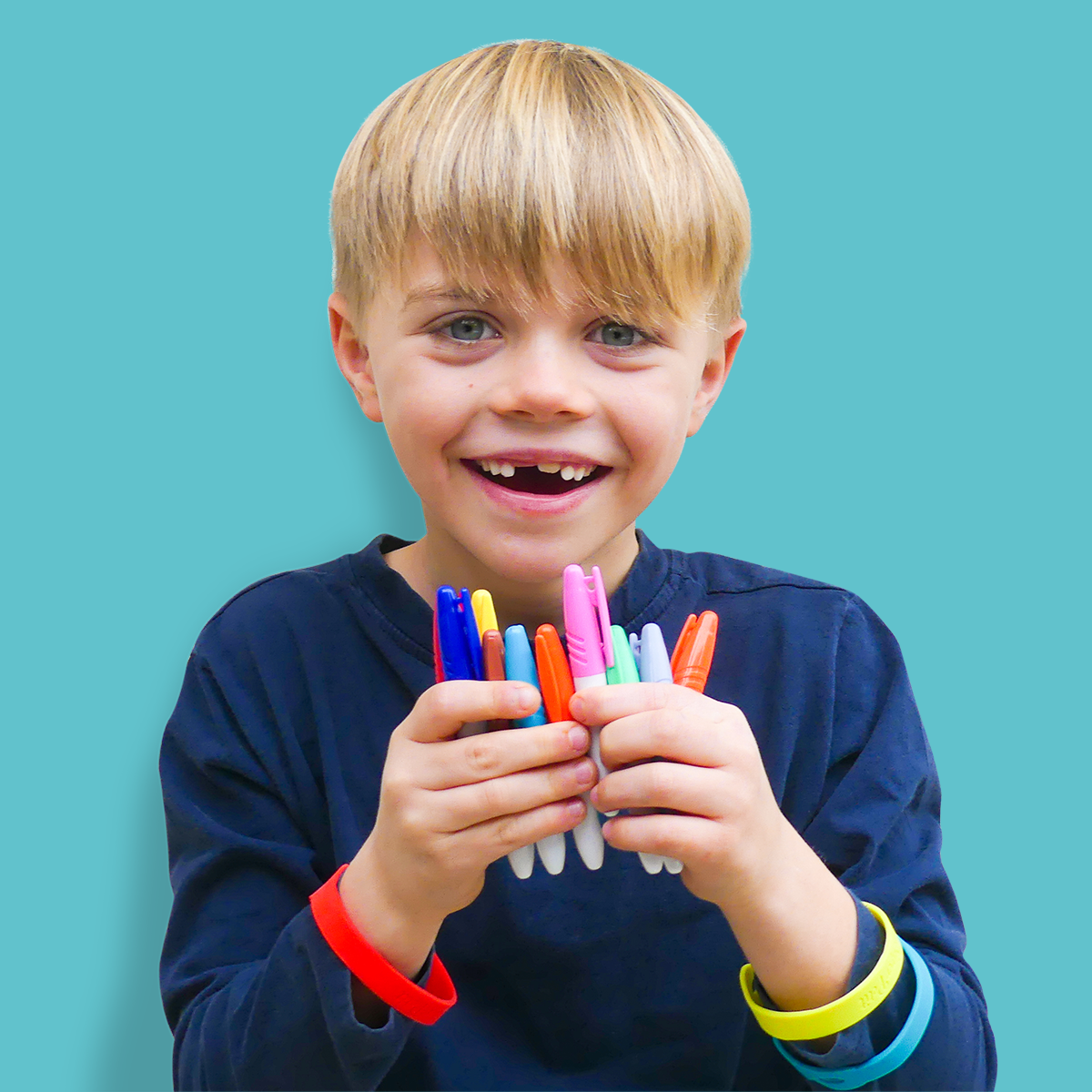 Children's set of 10 silicone markers