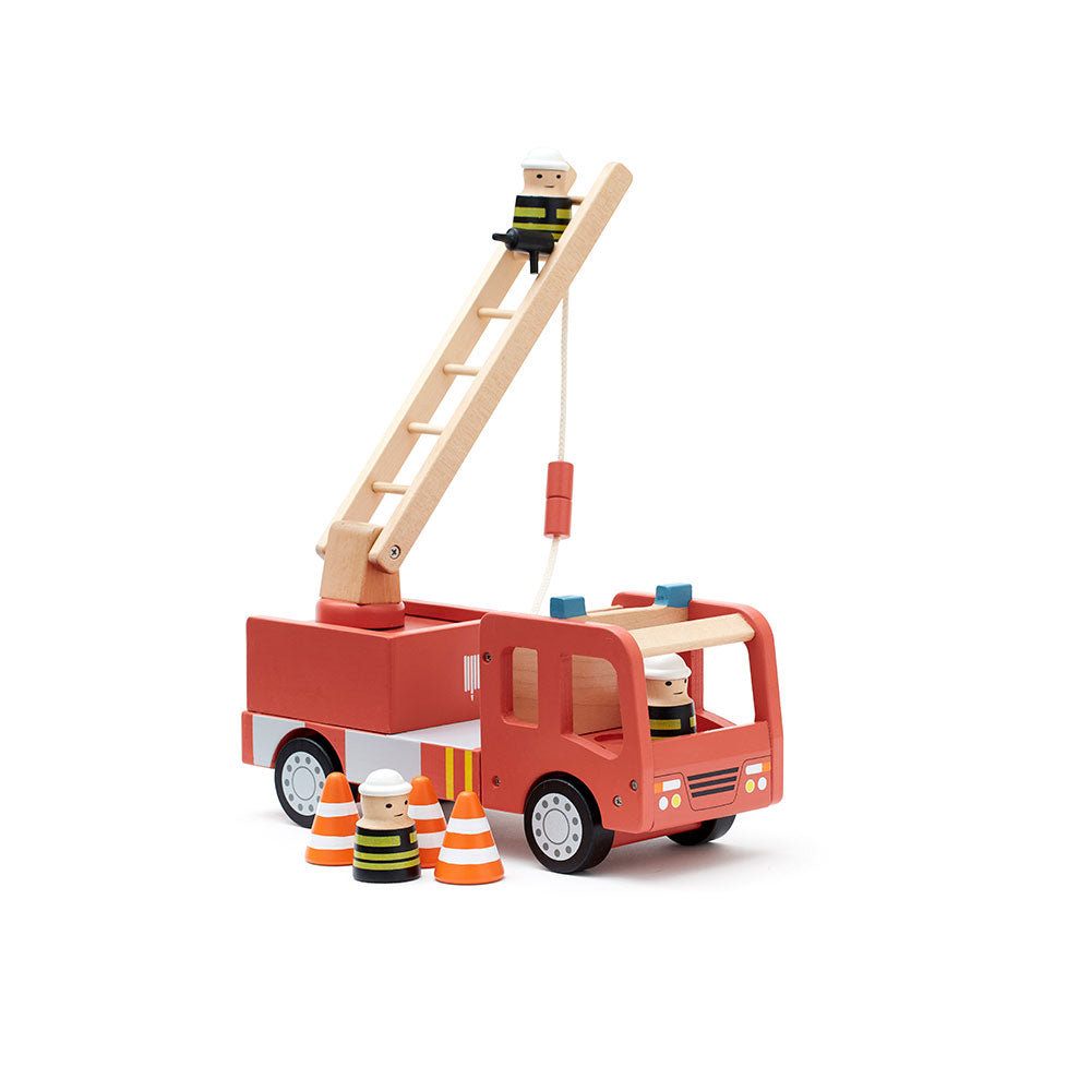 Wooden toy Fire truck with figures