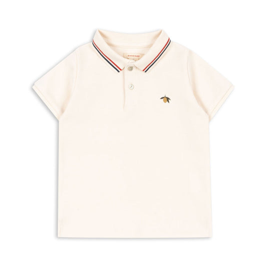 Βρεφική μπλούζα polo μπεζ με σχέδιο λεμόνι Konges Slojd