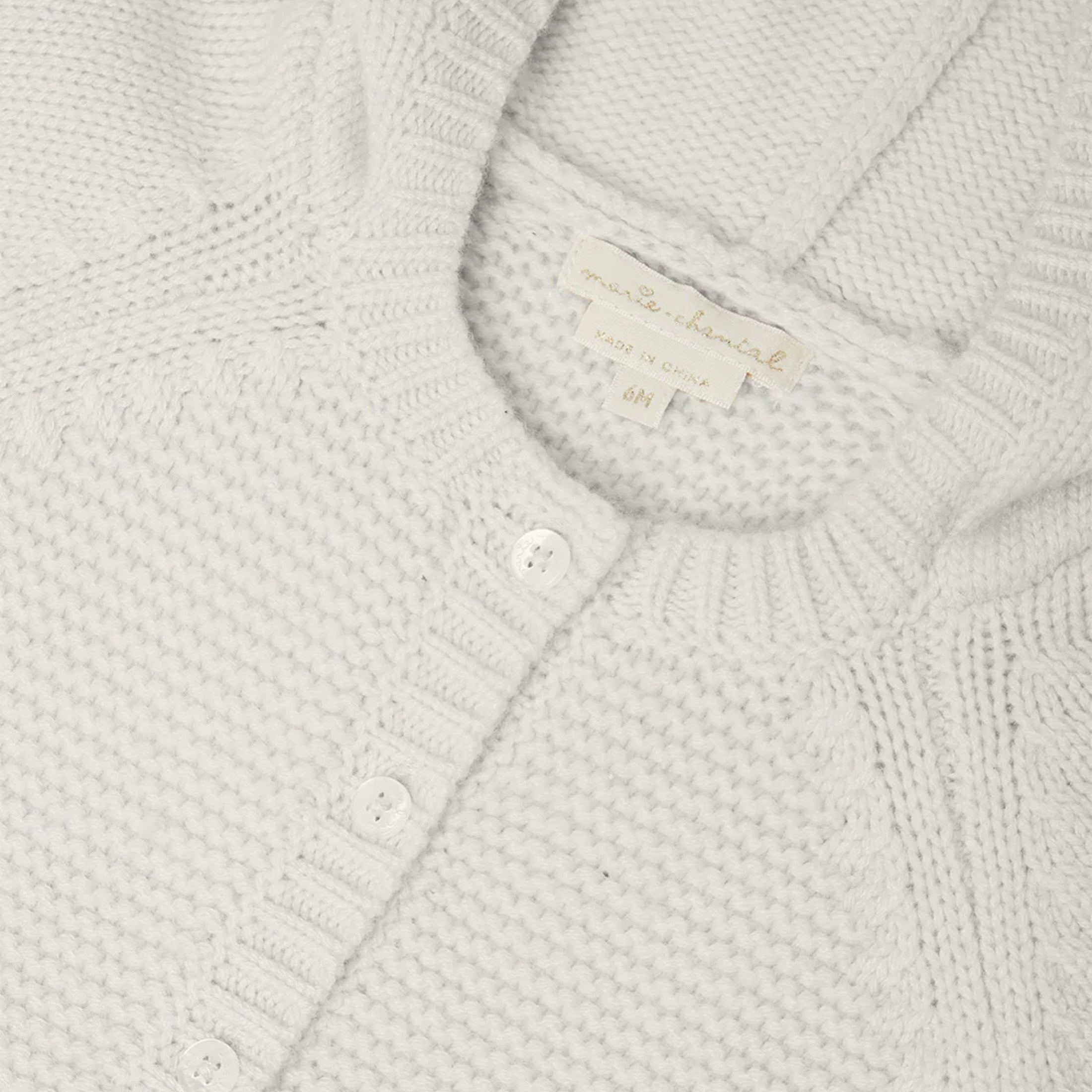 Βρεφική πλεκτή ζακέτα Bo Cable Knit Milky White Marie-Chantal