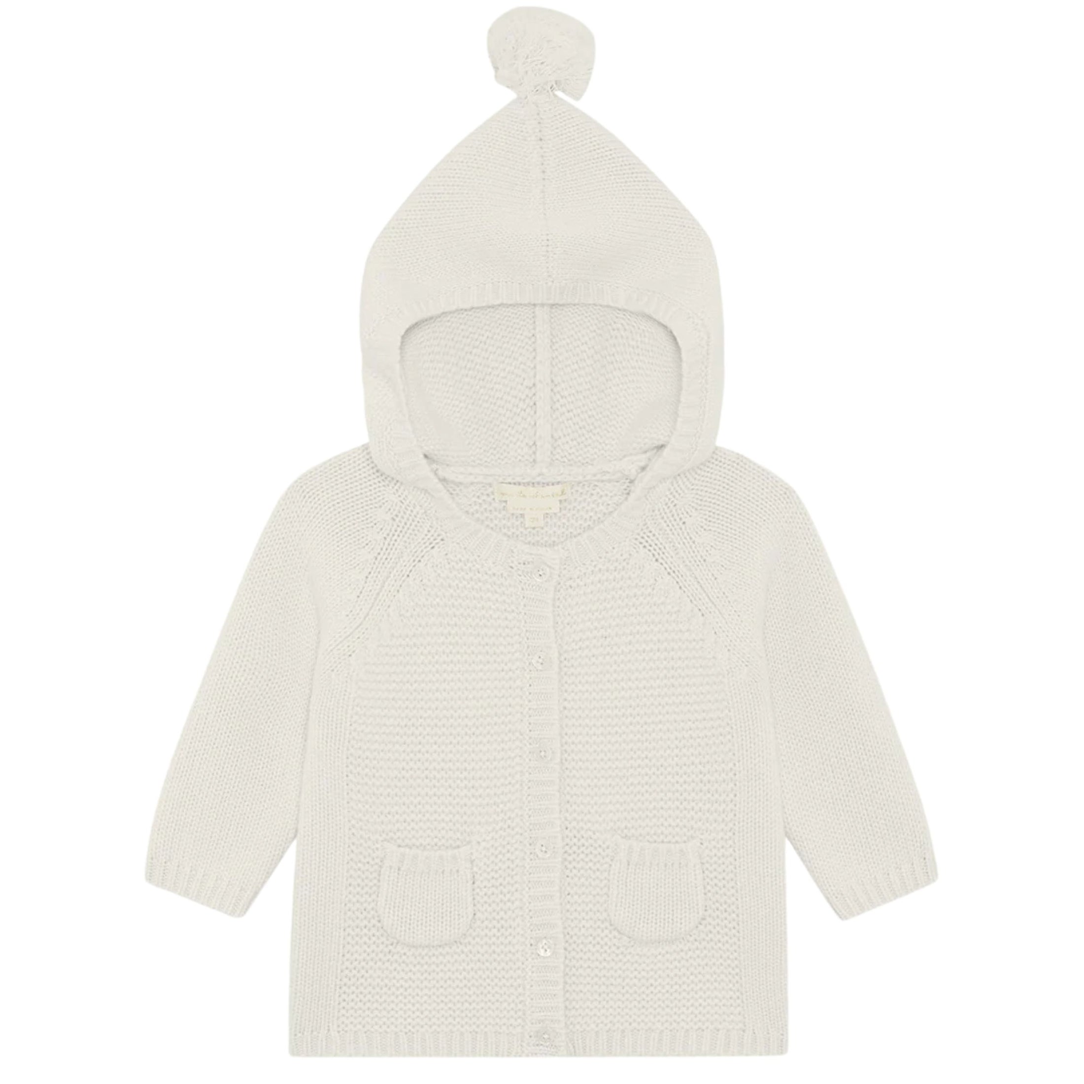 Βρεφική πλεκτή ζακέτα Bo Cable Knit Milky White Marie-Chantal