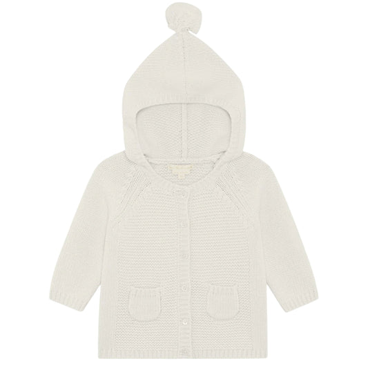 Βρεφική πλεκτή ζακέτα Bo Cable Knit Milky White Marie-Chantal