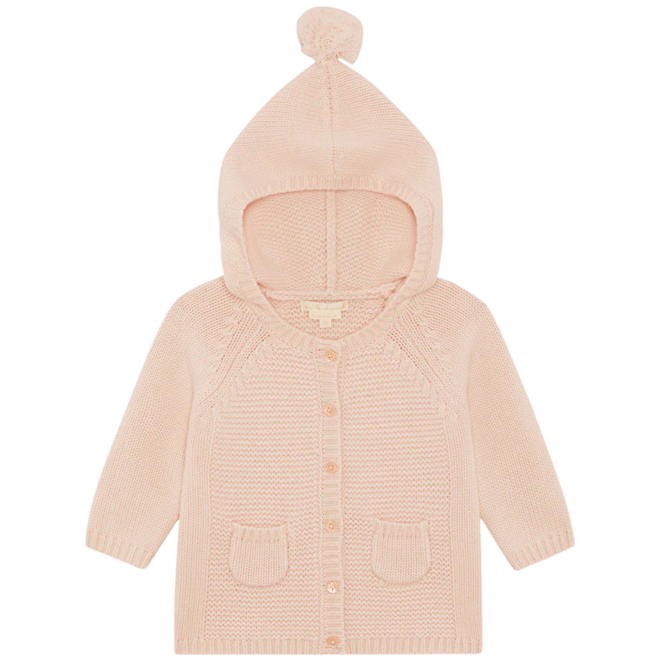 Βρεφική πλεκτή ζακέτα Bo Cable Knit Pink Marie-Chantal