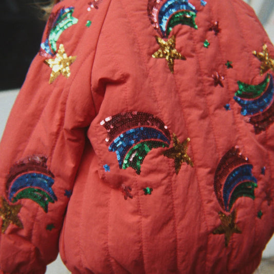 Βρεφικό bomber Juno Sequin Rainbow με παγιέτες Konges Slojd