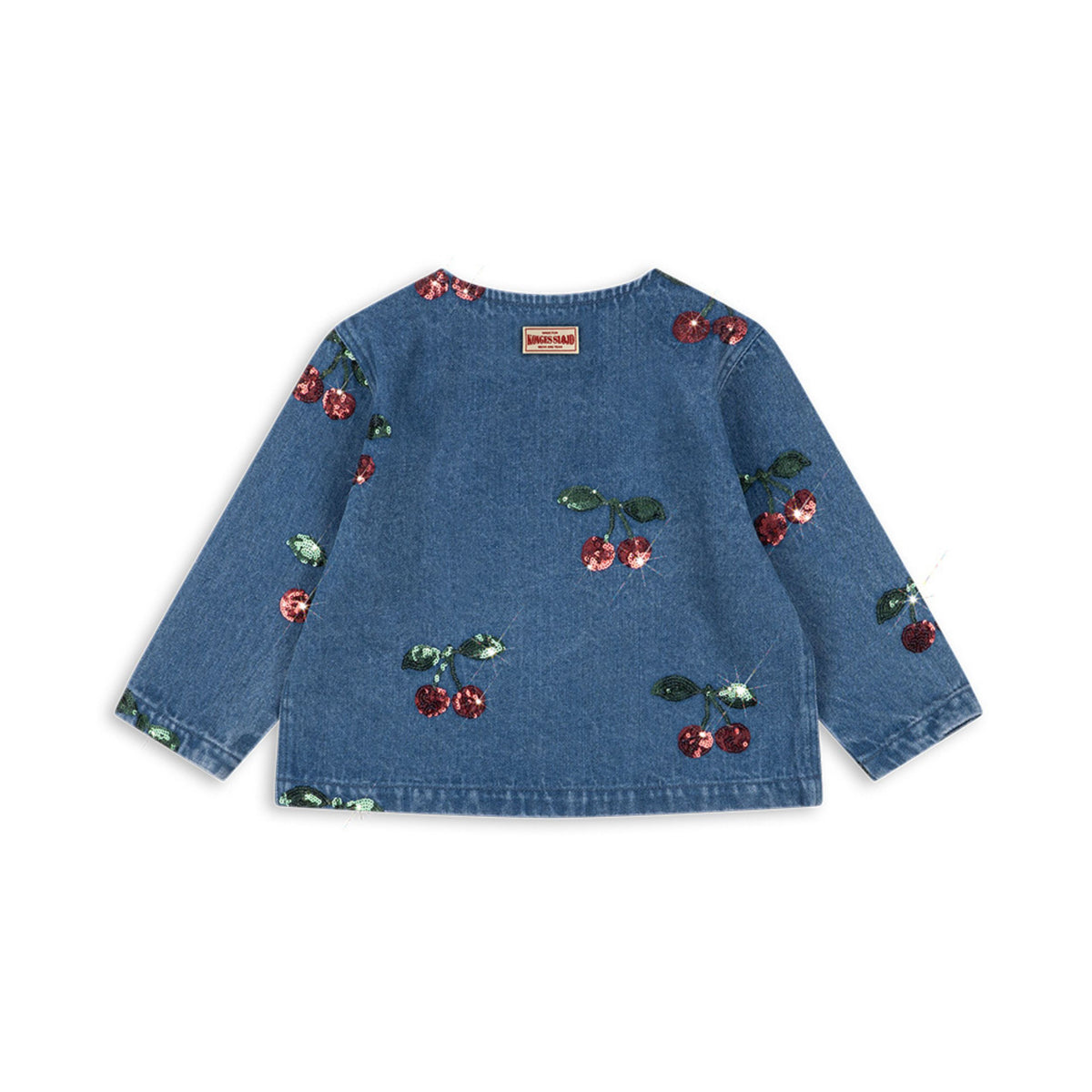 Βρεφικό denim jacket με παγιέτες κερασάκια Magot Sequin Konges Slojd
