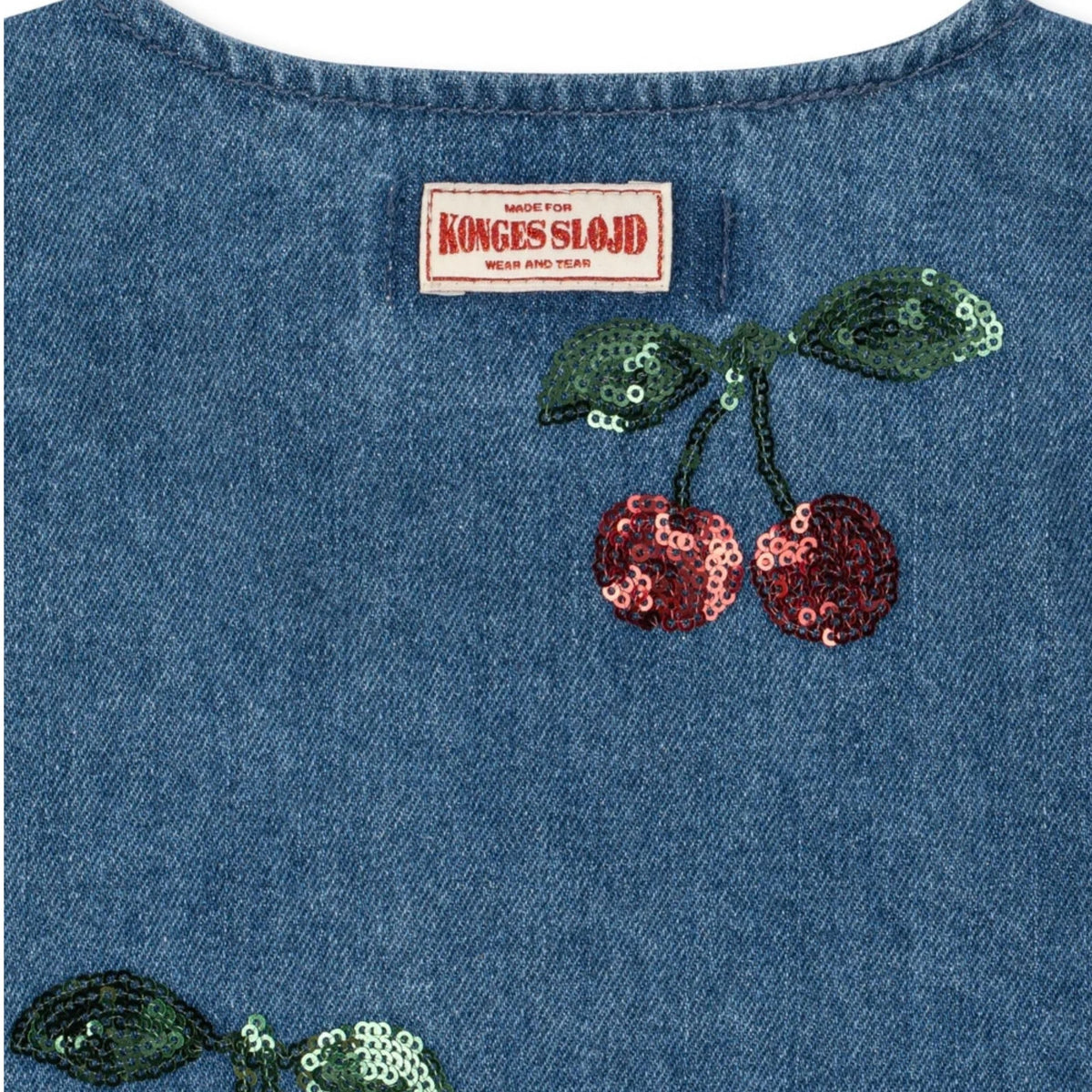 Βρεφικό denim jacket με παγιέτες κερασάκια Magot Sequin Konges Slojd