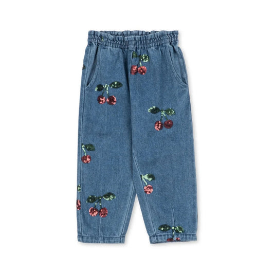 Βρεφικό denim παντελόνι παγιέτες κερασάκια Magot Sequin Konges Slojd
