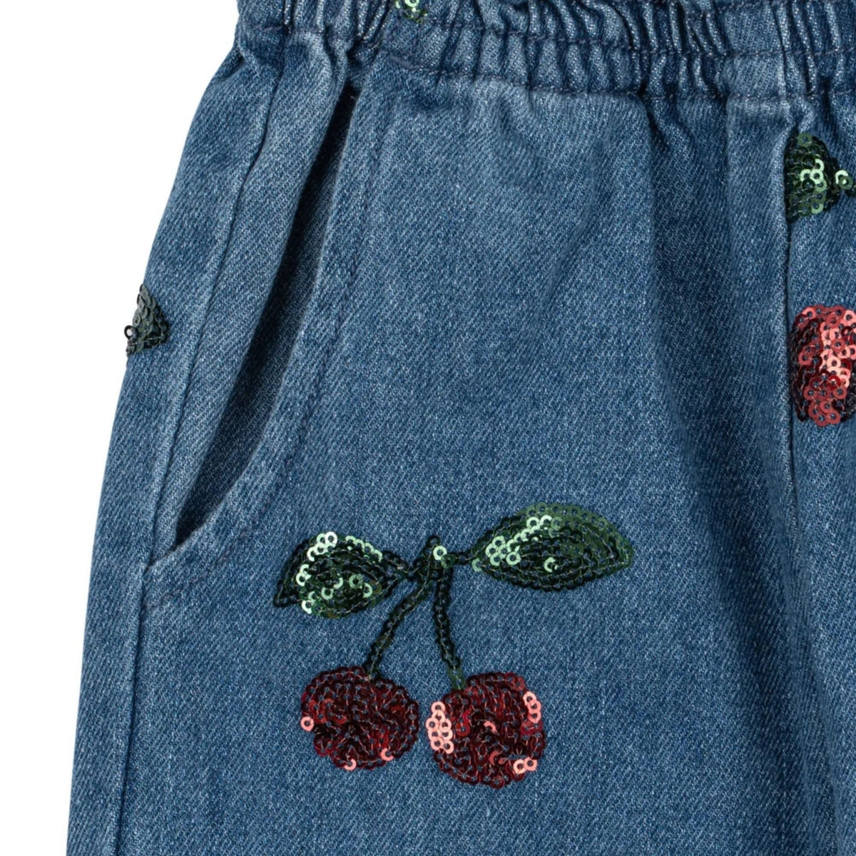 Βρεφικό denim παντελόνι παγιέτες κερασάκια Magot Sequin Konges Slojd