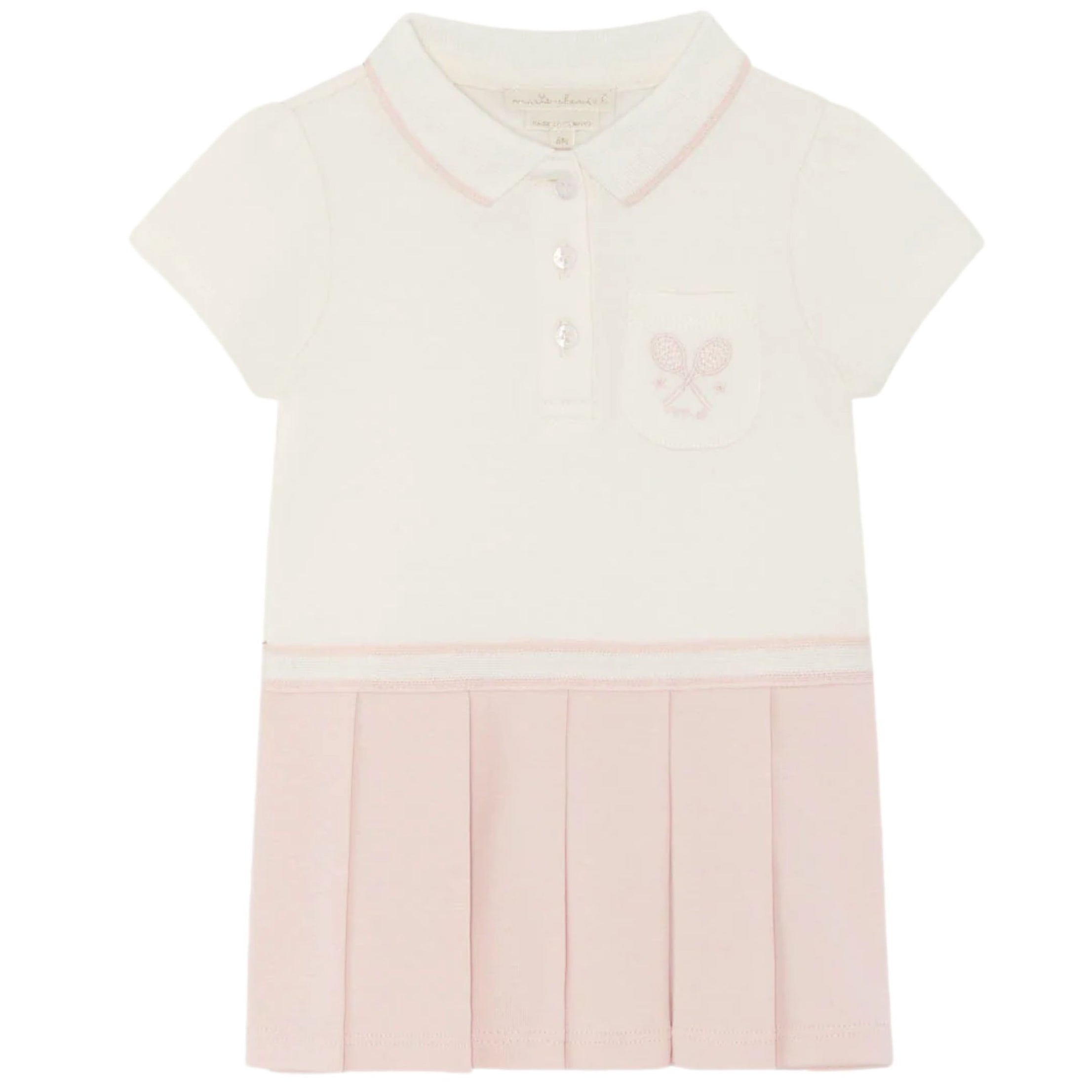 Βρεφικό φόρεμα milky white mc pink Crissy Tennis Marie-Chantal