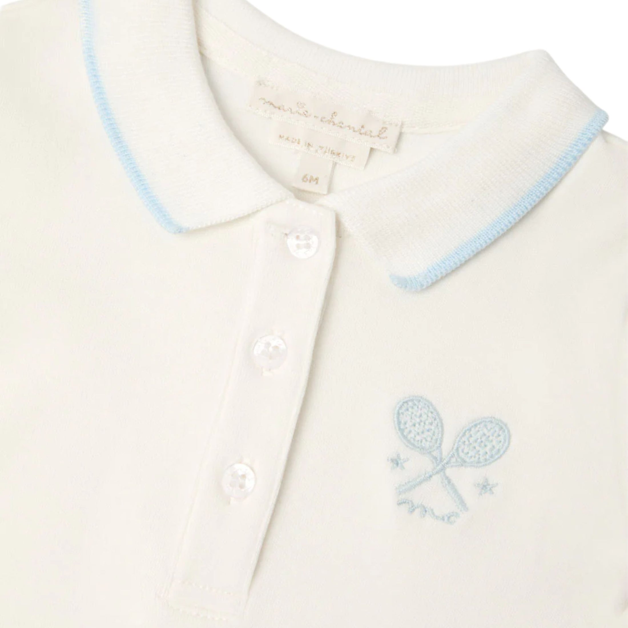 Βρεφικό φορμάκι milky white mc blue Cory Tennis Marie-Chantal