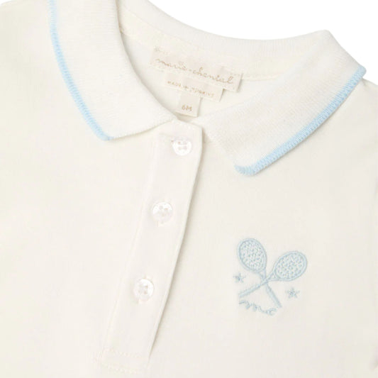Βρεφικό φορμάκι milky white mc blue Cory Tennis Marie-Chantal