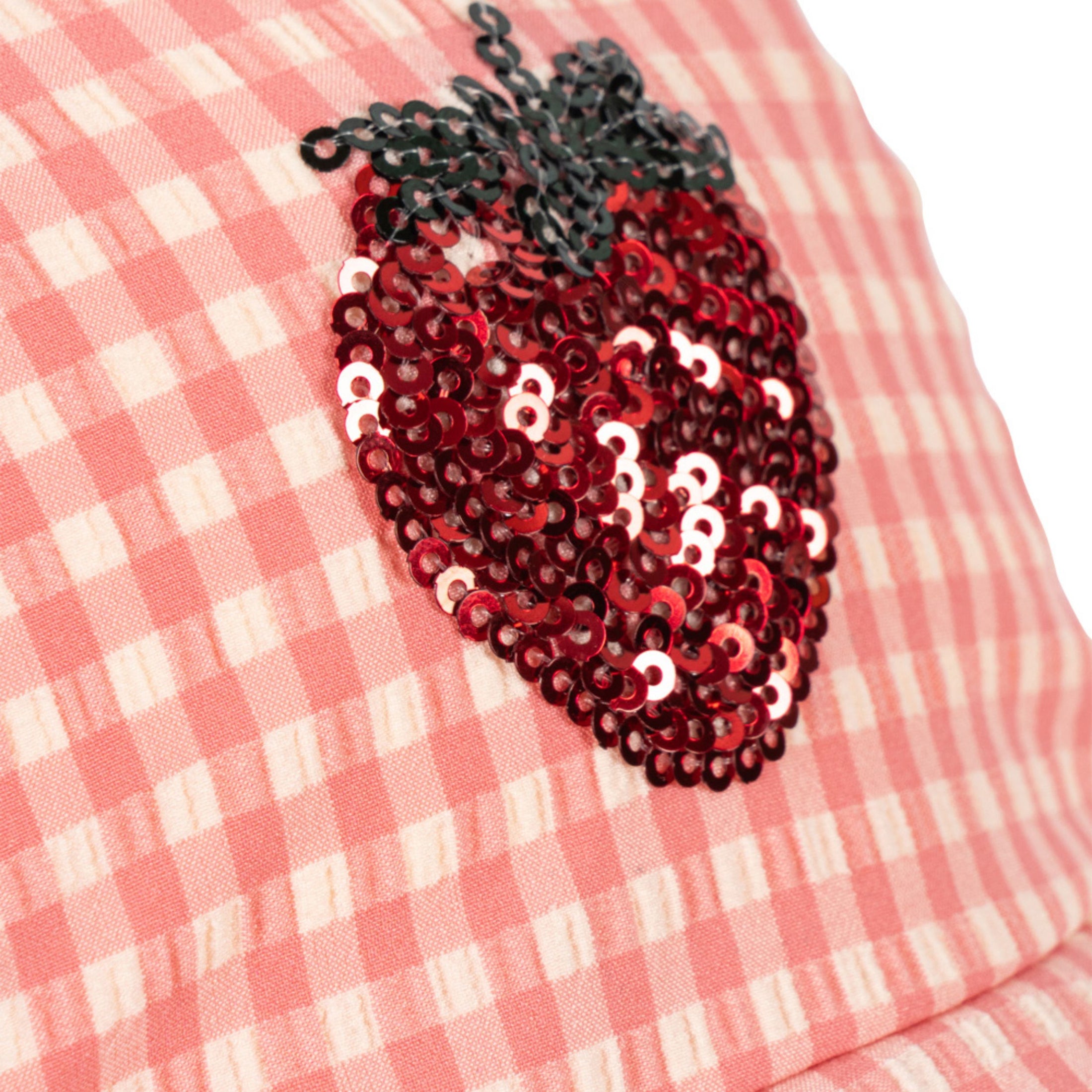 Βρεφικό καπέλο καρό με φραουλίτσα & UV Konges Slojd