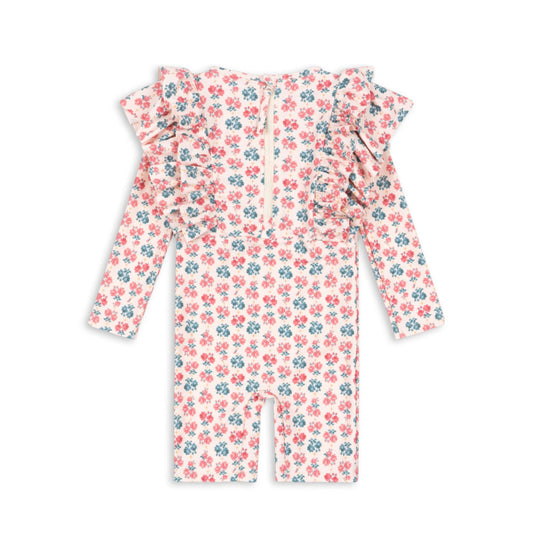 Βρεφικό ολόσωμο μαγιό floral με βολάν Konges Slojd