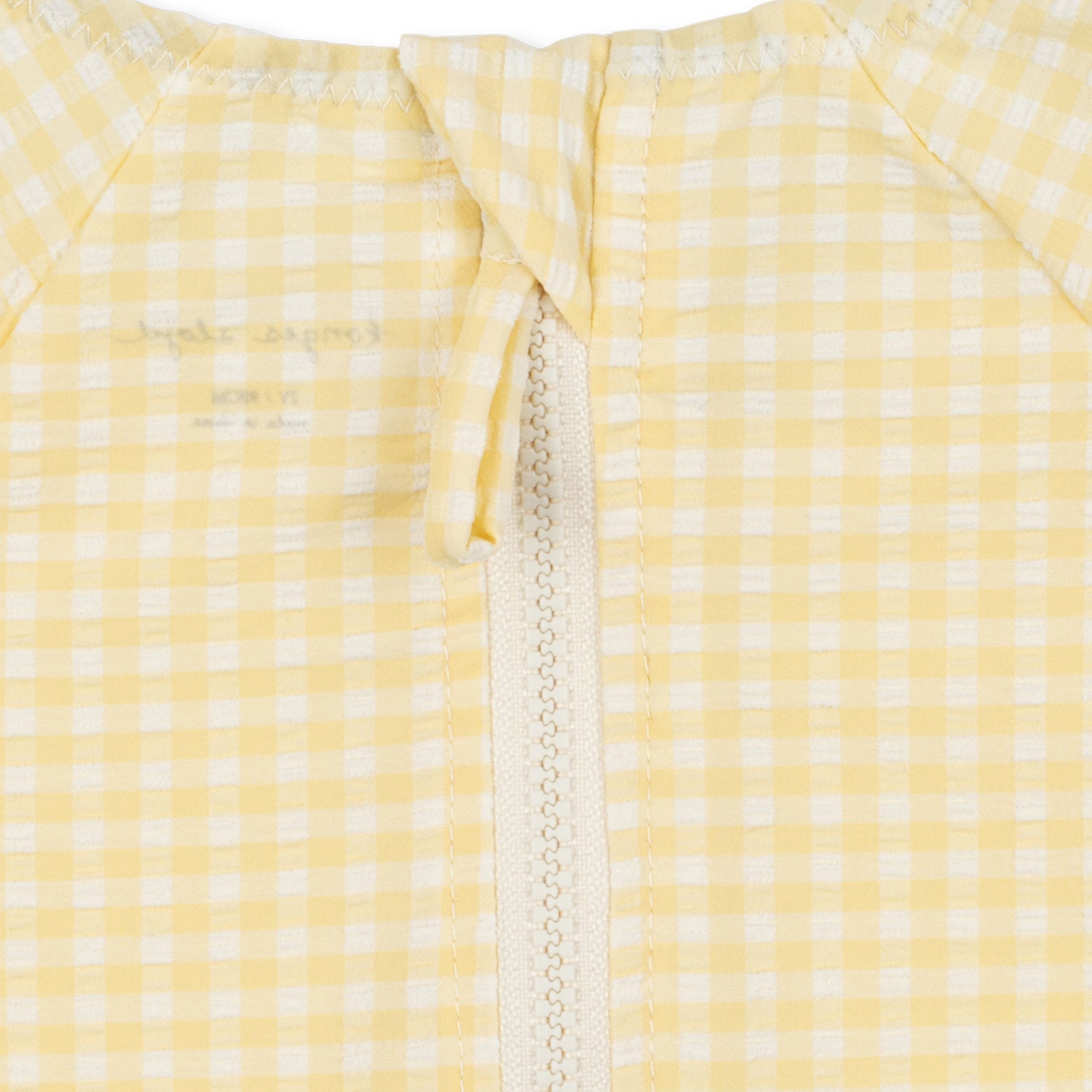 Βρεφικό ολόσωμο μαγιό καρό UV40 με βολάν & κερασάκια Konges Slojd