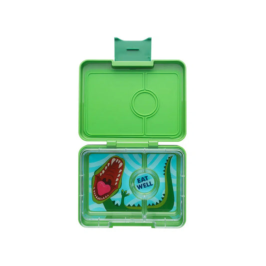 Children's Lunch Box with 3 Compartments Dinosaur-Jurassic Green