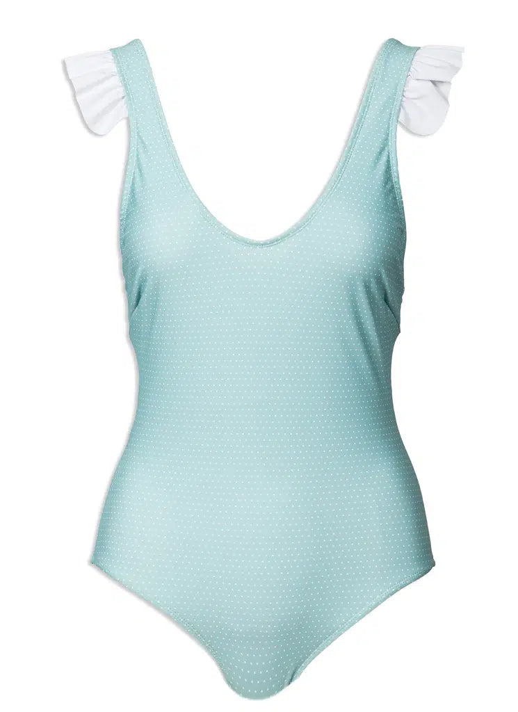 Women's One-Piece Swimsuit Aqua Dots