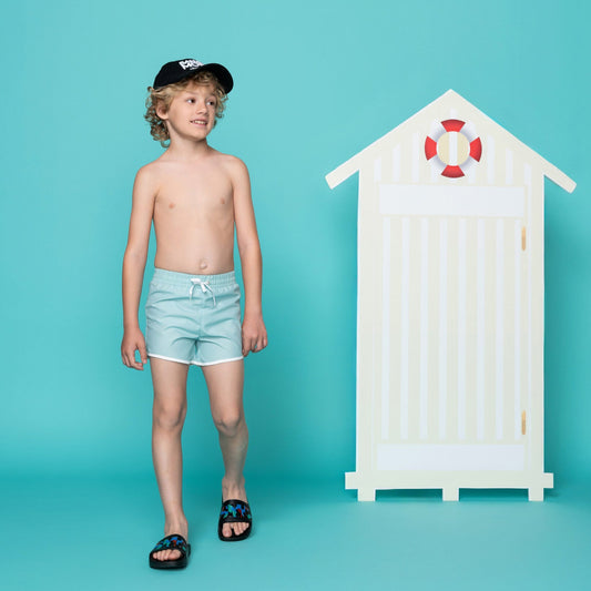 Boys bordie swimsuit, light blue